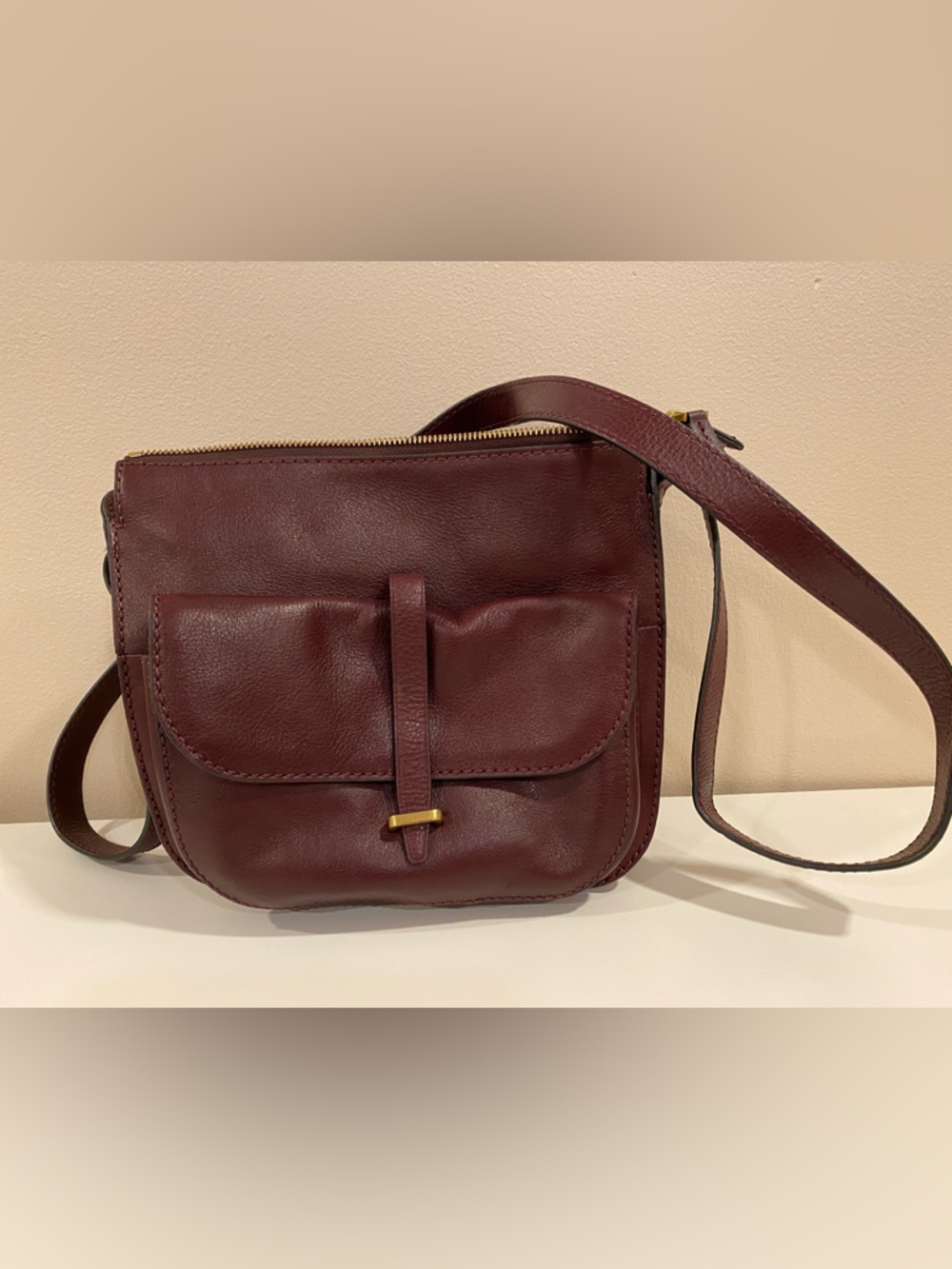 Fossil Burgundy Leather Crossbody Bag